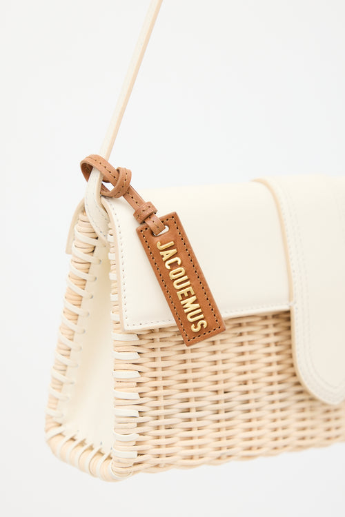 Jacquemus Beige 
White Le Bambino Osier Wicker Bag