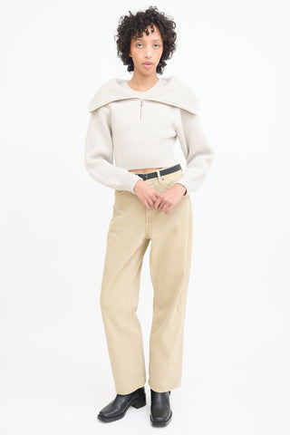 Jacquemus Beige Wool Layered Knit Sweater