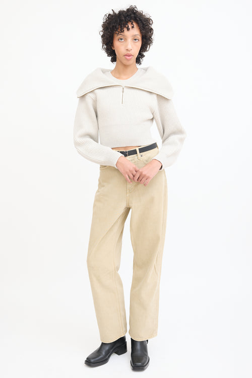 Jacquemus Beige Wool Layered Knit Sweater