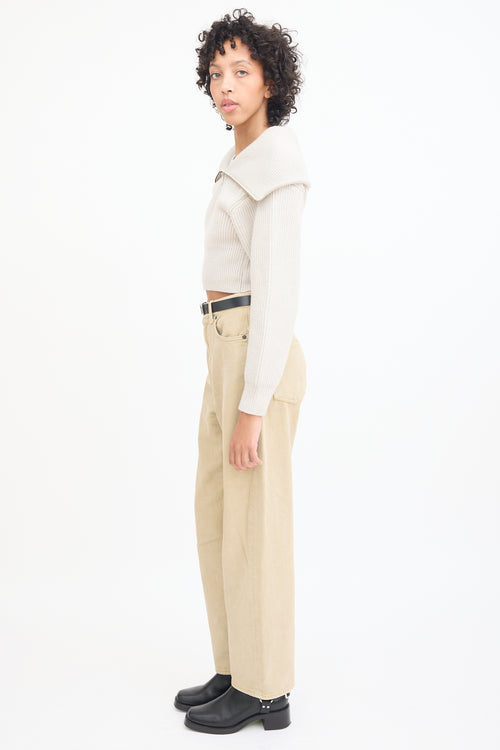 Jacquemus Beige Wool Layered Knit Sweater