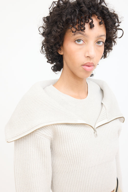 Jacquemus Beige Wool Layered Knit Sweater