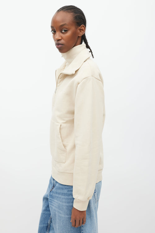 Jacquemus Beige Double Collar Quarter Zip Sweater