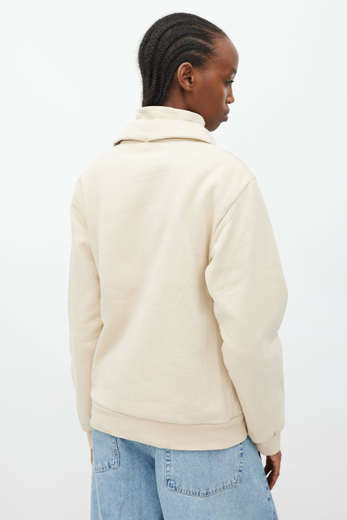 Jacquemus Beige Double Collar Quarter Zip Sweater