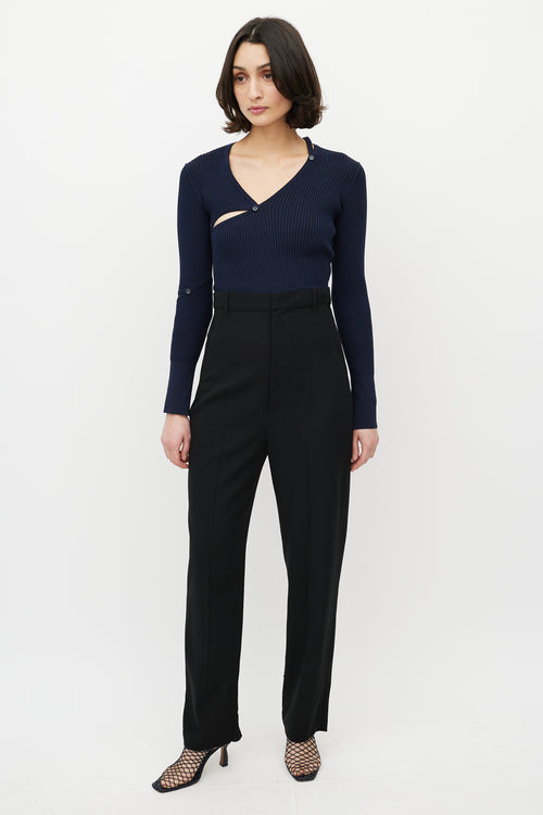 Jacquemus Black Wool High Waisted Trouser