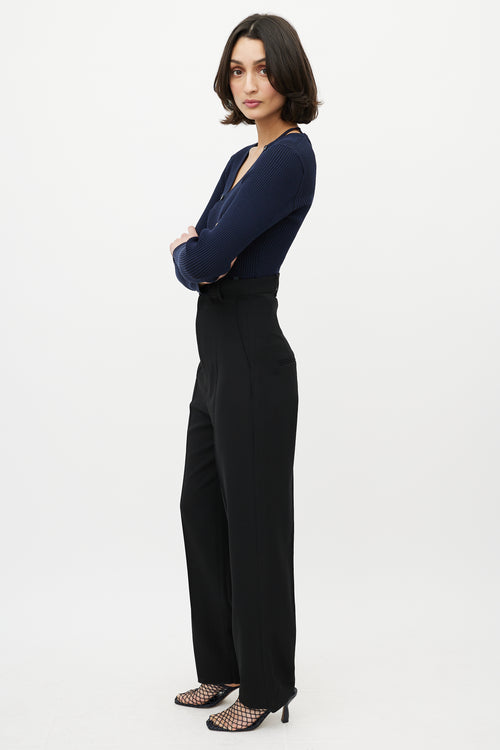 Jacquemus Black Wool High Waisted Trouser