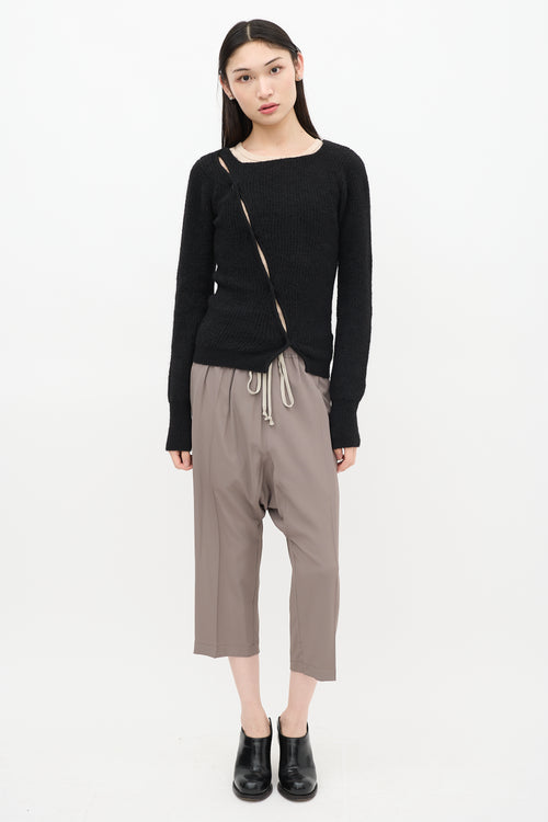 Jacquemus Black Asymmetric La Maille Pau Cardigan