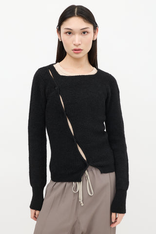 Jacquemus Black Asymmetric La Maille Pau Cardigan