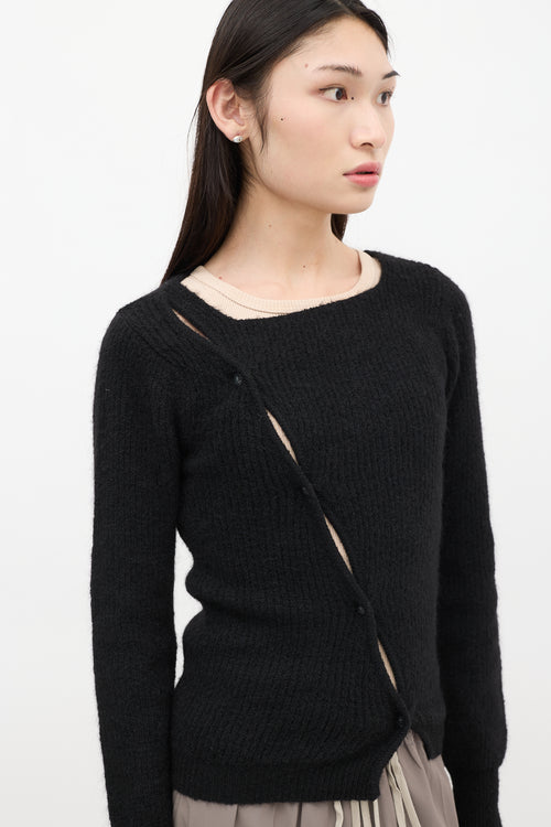 Jacquemus Black Asymmetric La Maille Pau Cardigan