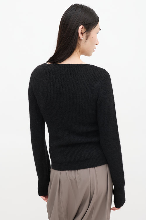 Jacquemus Black Asymmetric La Maille Pau Cardigan