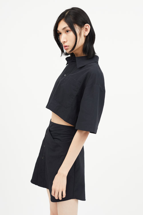 Jacquemus Black Cut Out Shirt Dress