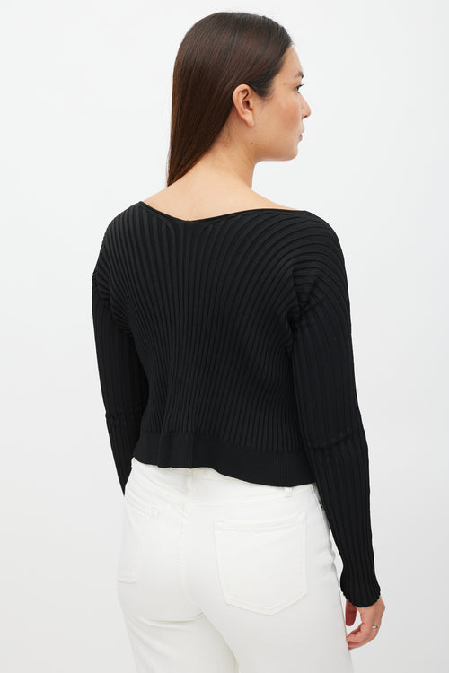 Jacquemus Black 
Gold Ribbed Cut Out Top