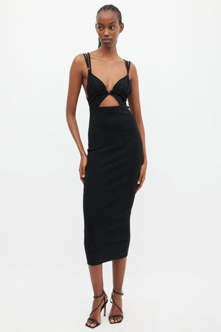 Jacquemus Black Knit La Robe Pila Cutout Dress