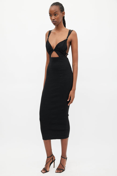 Jacquemus Black Knit La Robe Pila Cutout Dress