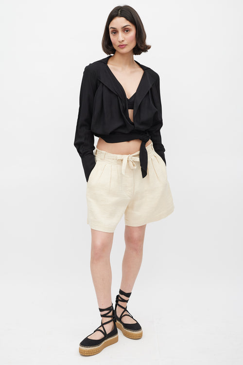 Jacquemus Black La Riviera Wrap Front Top