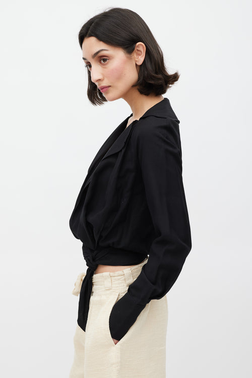 Jacquemus Black La Riviera Wrap Front Top