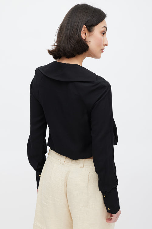 Jacquemus Black La Riviera Wrap Front Top