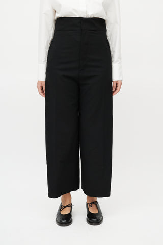 Jacquemus Black Wool Wide Leg Trousers