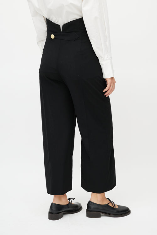 Jacquemus Black Wool Wide Leg Trousers