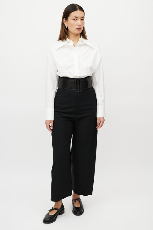 Jacquemus Black Wool Wide Leg Trousers