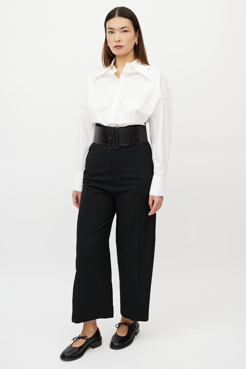 Jacquemus Black Wool Wide Leg Trousers