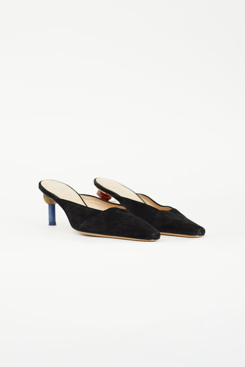 Jacquemus Black Suede Maceio 40 Sculptural Mule