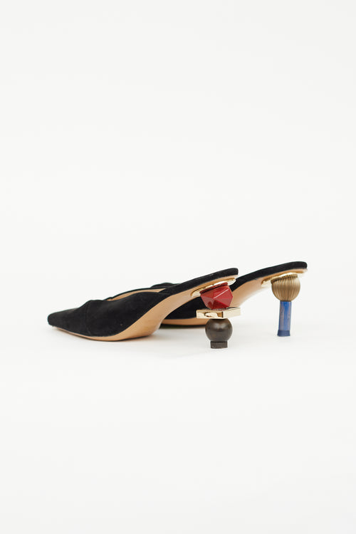 Jacquemus Black Suede Maceio 40 Sculptural Mule