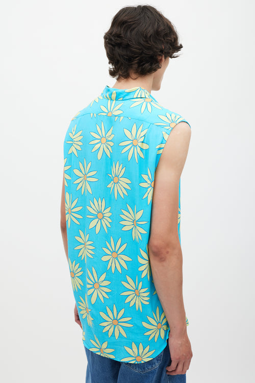 Jacquemus Blue 
Green Le Splash Floral Shirt