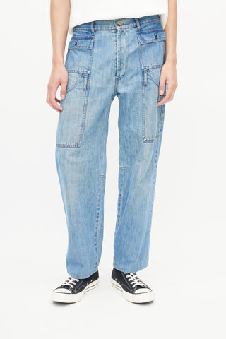 Jacquemus Blue Le Gadjo Cargo Denim Jeans