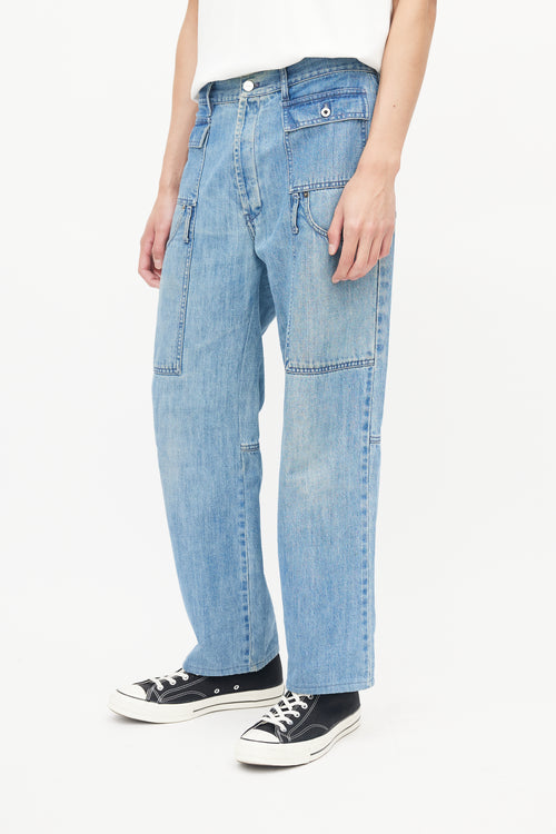 Jacquemus Blue Le Gadjo Cargo Denim Jeans