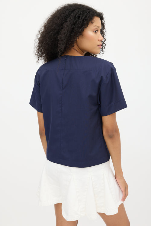 Jacquemus Blue Striped Eyelet Top