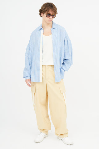 Jacquemus Blue 
White La Chemise Santon Check Shirt