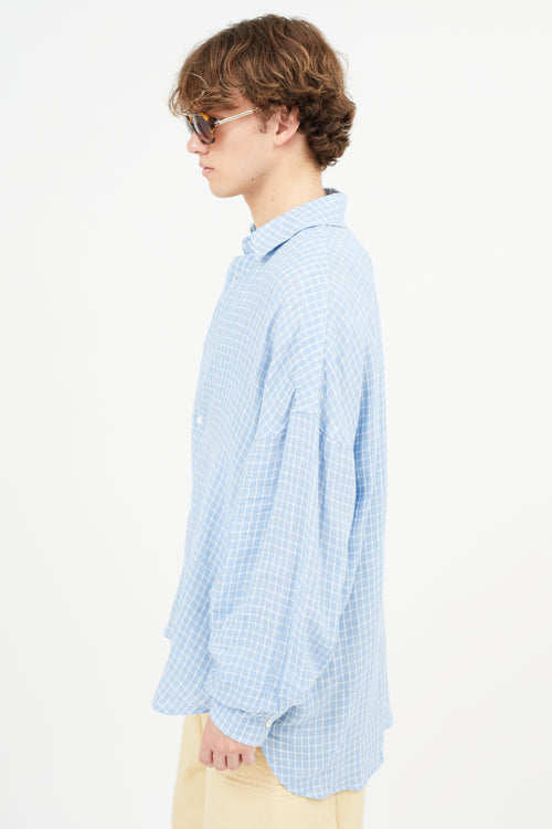 Jacquemus Blue 
White La Chemise Santon Check Shirt