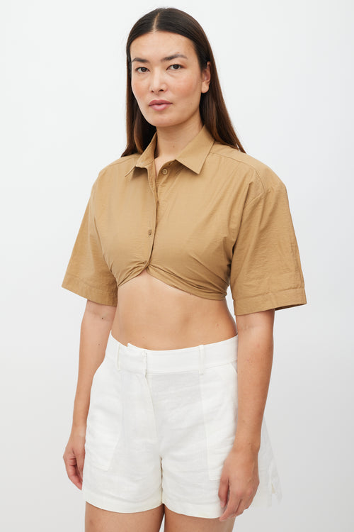 Jacquemus Brown La Montagne Cropped Shirt