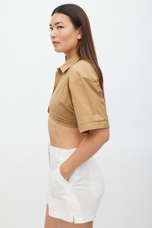 Jacquemus Brown La Montagne Cropped Shirt