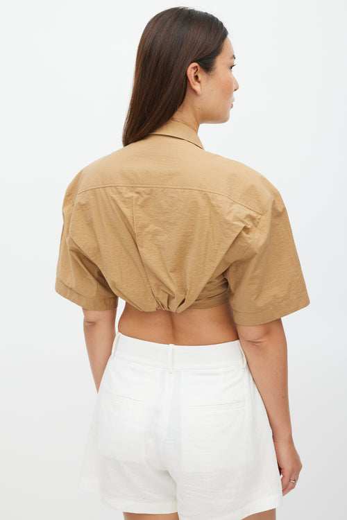 Jacquemus Brown La Montagne Cropped Shirt