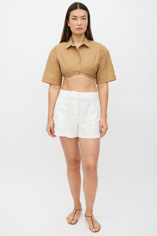 Jacquemus Brown La Montagne Cropped Shirt