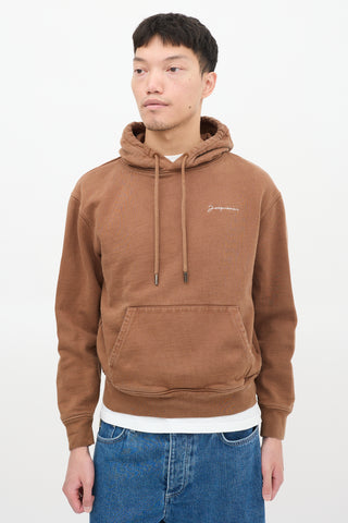 Jacquemus Brown Le Sweatshirt Brodé Logo Hoodie