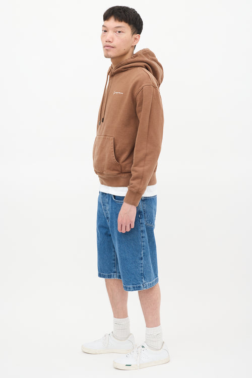 Jacquemus Brown Le Sweatshirt Brodé Logo Hoodie