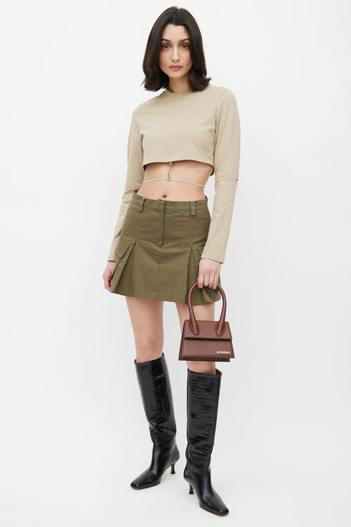 Jacquemus Brown Leather Le Chiquito Moyen Crossbody Bag