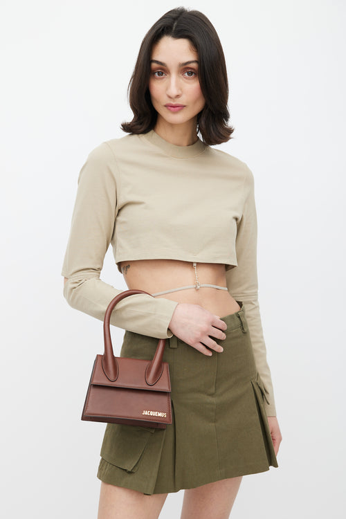 Jacquemus Brown Leather Le Chiquito Moyen Crossbody Bag