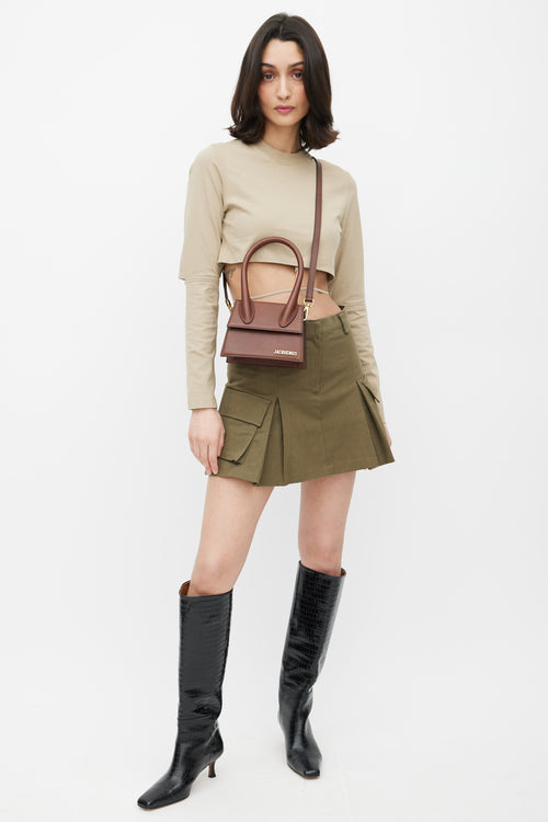 Jacquemus Brown Leather Le Chiquito Moyen Crossbody Bag