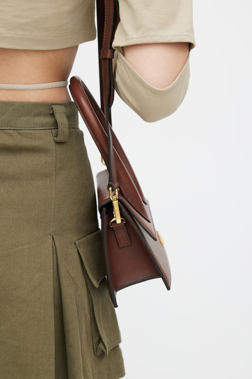 Jacquemus Brown Leather Le Chiquito Moyen Crossbody Bag