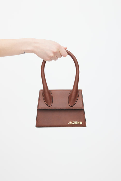 Jacquemus Brown Leather Le Chiquito Moyen Crossbody Bag