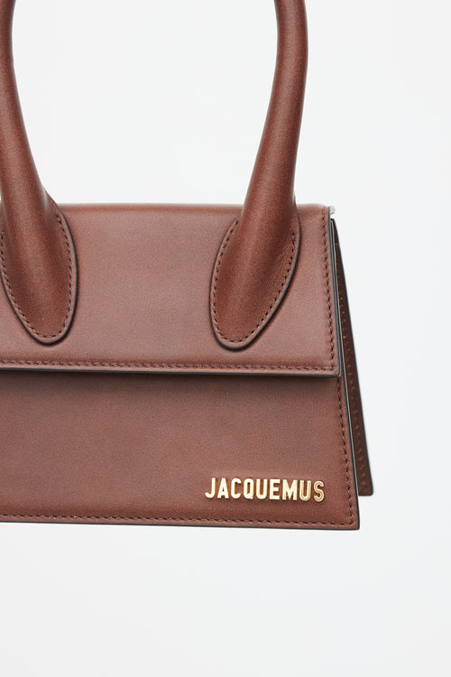 Jacquemus Brown Leather Le Chiquito Moyen Crossbody Bag