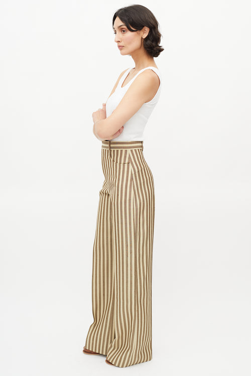 Jacquemus Brown Silk Stripe Le Papier Trouser