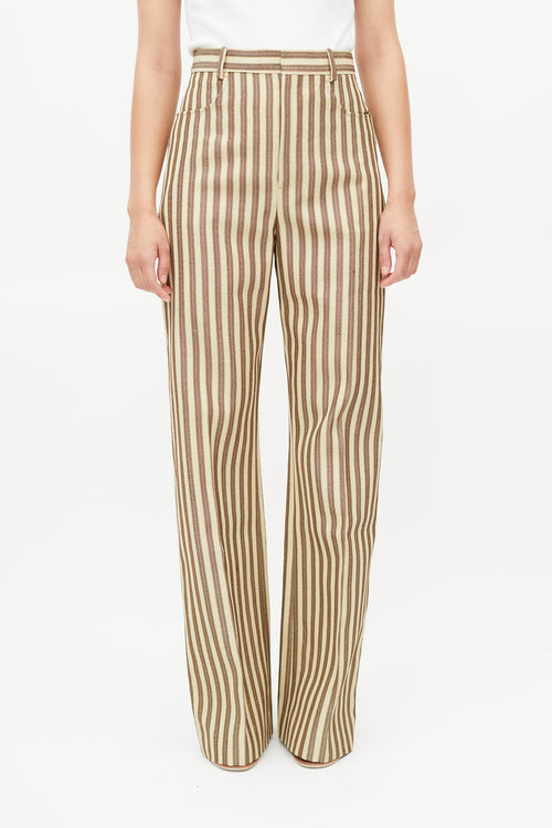 Jacquemus Brown Silk Stripe Le Papier Trouser