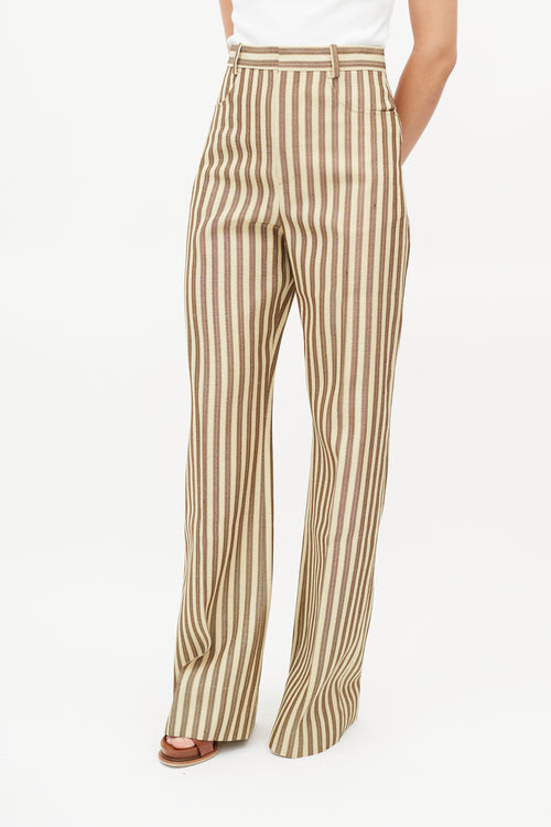 Jacquemus Brown Silk Stripe Le Papier Trouser