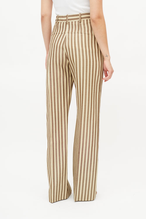 Jacquemus Brown Silk Stripe Le Papier Trouser