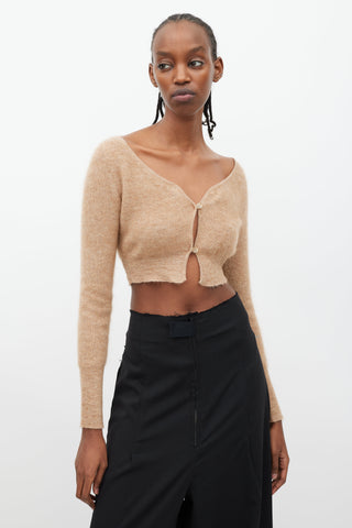 Jacquemus Brown Mohair Alzou Cropped Cardigan