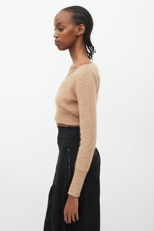 Jacquemus Brown Mohair Alzou Cropped Cardigan